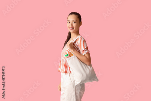 Young Asian woman with eco ...