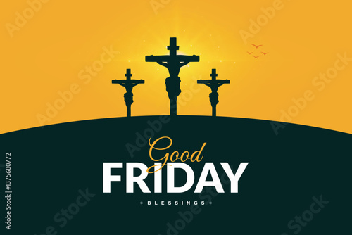 Good friday blessings wishes social media post and banner vector file