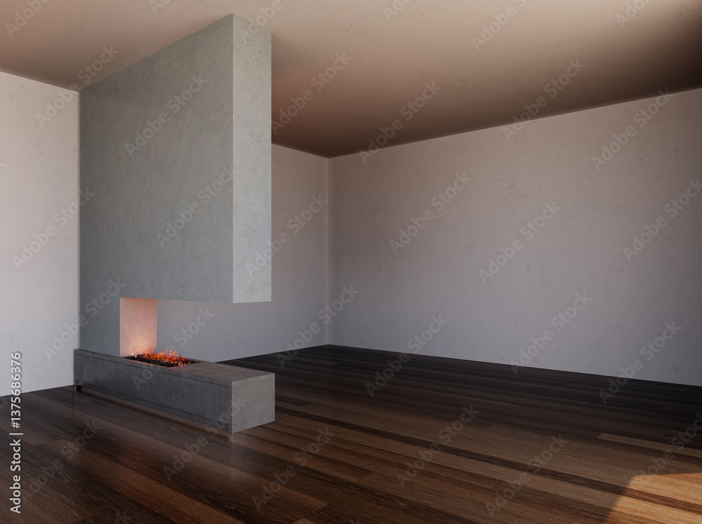 Fototapeta premium Large luxury modern bright interiors Living room mockup illustration 3D rendering image