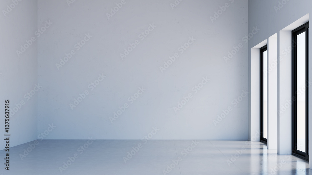 Fototapeta premium Large luxury modern bright interiors Living room mockup illustration 3D rendering image