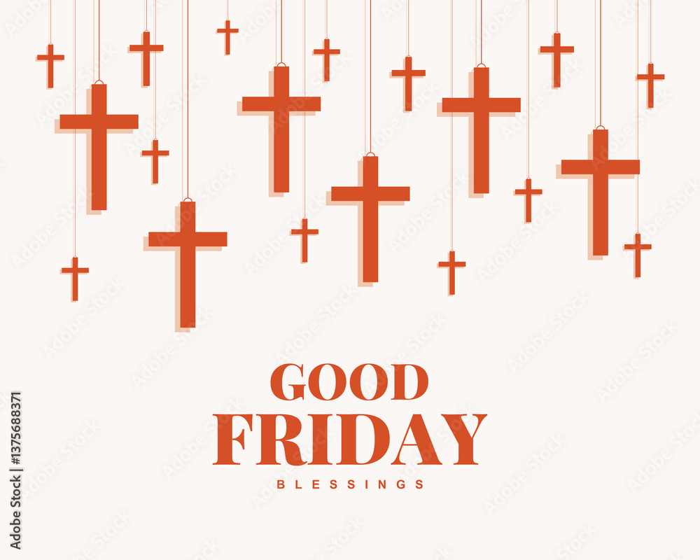 Fototapeta premium Good friday blessings wishes social media post and banner vector file