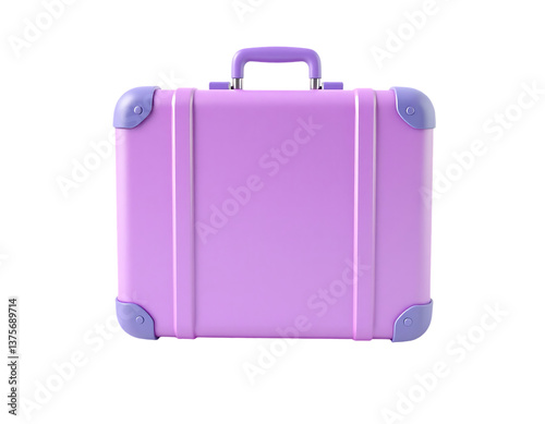 Purple suitcase isolated on transparent background