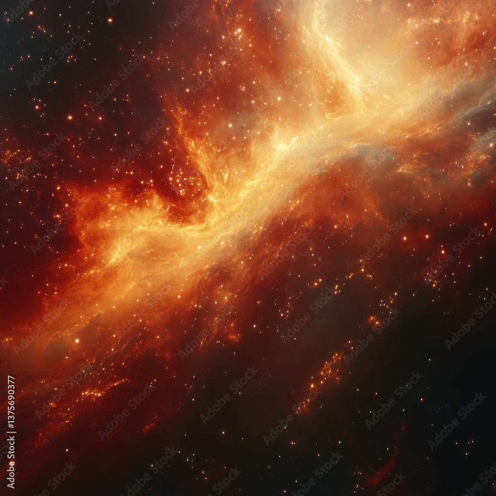 Fototapeta premium Vast Colorful Cosmic Nebula with Stars and Gas Clouds in Space