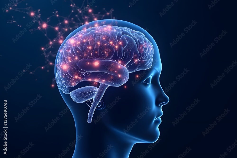 Obraz premium 3d model of the brain illustration