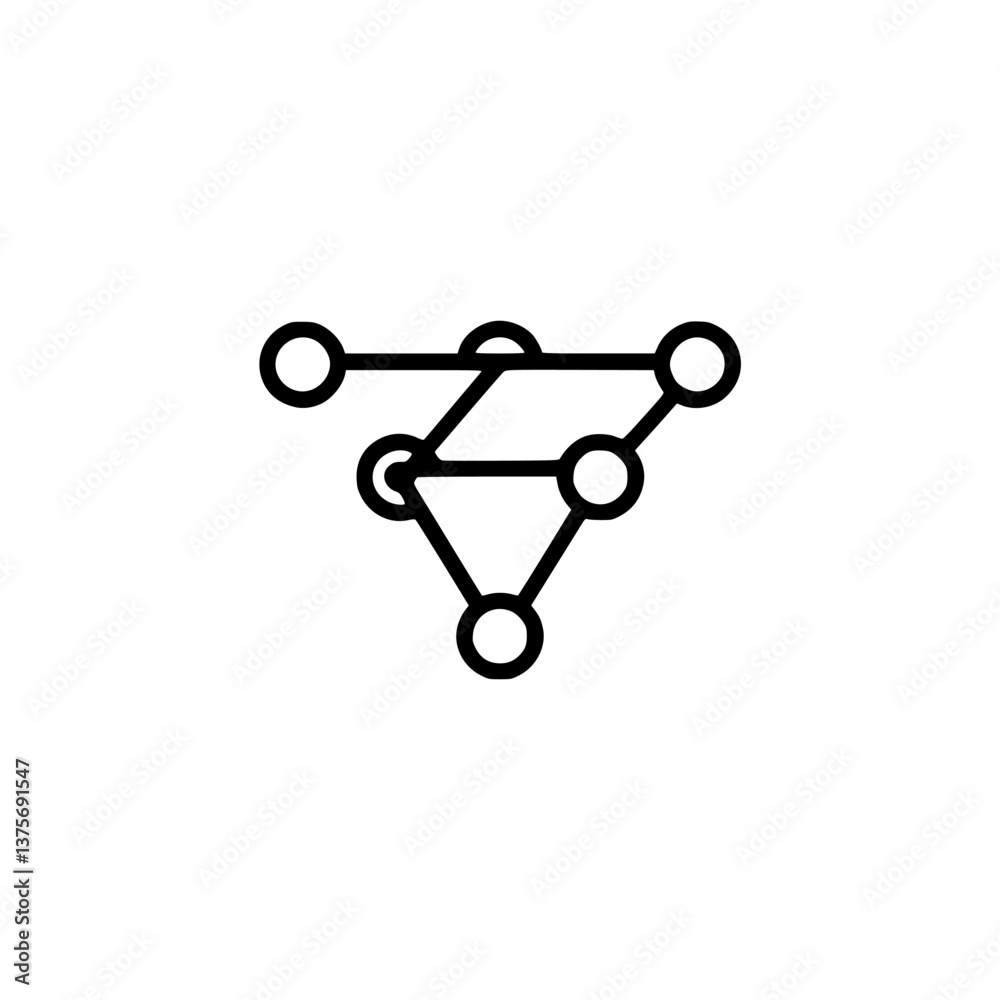 Minimalist Network Icon: Abstract Geometric Connection Concept Minimalist Network Icon: Abstract Geometric Connection Concept