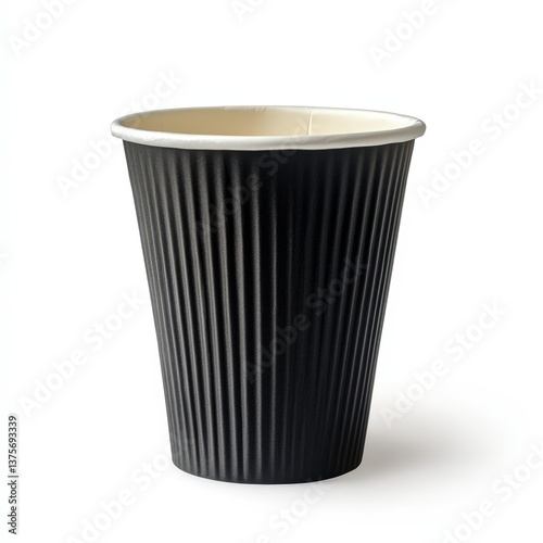 Wallpaper Mural Black Ribbed Disposable Coffee Cup Isolated on White Background Perfect for Cafe Menu Design Torontodigital.ca