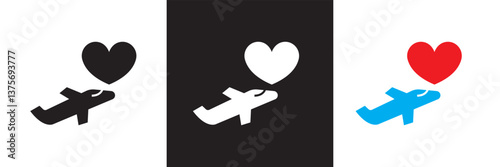 Honeymoon icon collections. Design for decoration, sticker, icon, kids etc. Vector illustration. isolated on white and black background. EPS 10