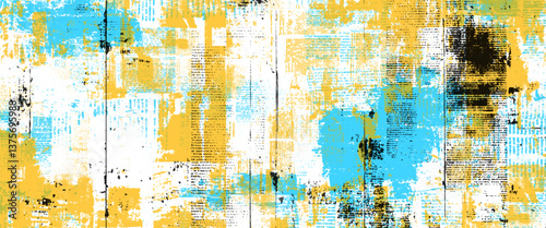 Vector newspaper paper grunge vintage colorful poster with the words