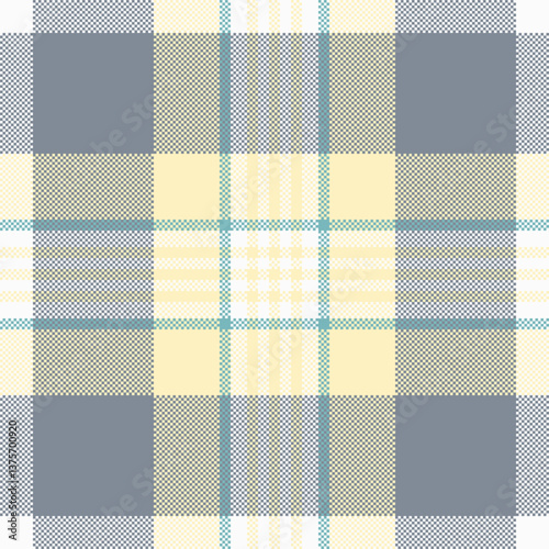 Soft pastel plaid pattern in yellow, gray, and teal.  Perfect for textile design, home decor, or website backgrounds.  A calming, sophisticated texture evoking feelings of warmth and serenity.