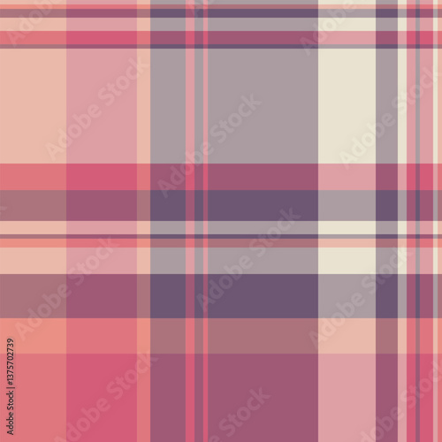 Soft, muted plaid pattern in pink, mauve, and beige tones.  Elegant and versatile design perfect for textile prints, apparel, website backgrounds, or stationery.