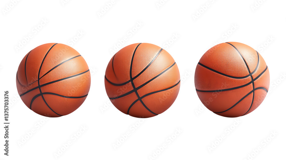 Basketball Set of Three Different Poses on Transparent Background for Sports Branding, Team Marketing, or Event Promotion Basketball Set of Three Different Poses on Transparent Background for Sports Branding, Team Marketing, or Event Promotion