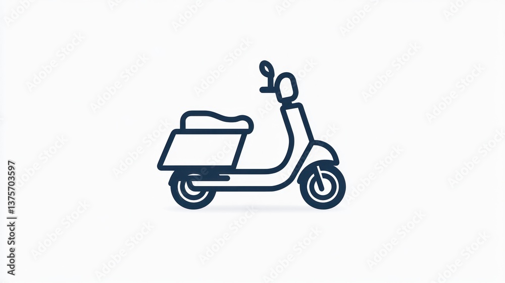 Scooter Outline Illustration Scooter Outline Illustration