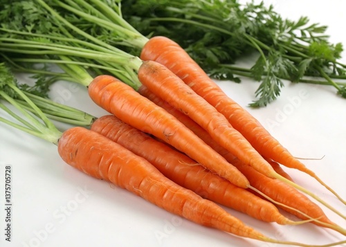 Fresh Organic Carrots with Green Tops