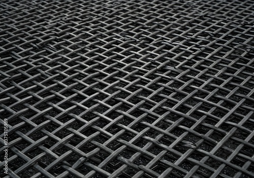 Wallpaper Mural Close-up of Metallic Woven Mesh Texture, Industrial Material, Steel Weave Background. Torontodigital.ca