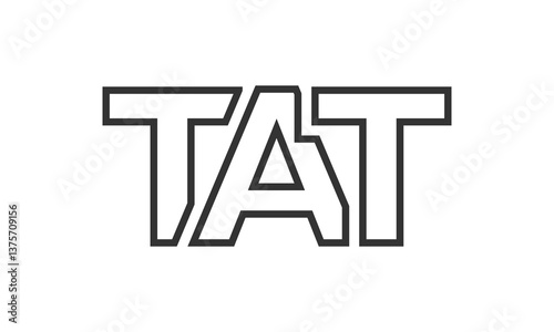 TAT logo design template with strong and modern bold text. Initial based vector logotype featuring simple and minimal typography. Trendy company identity.