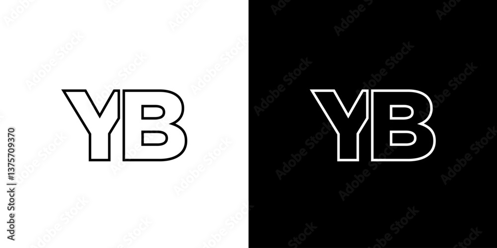 Obraz premium Letter Y and B, YB logo design template. Minimal monogram initial based logotype.