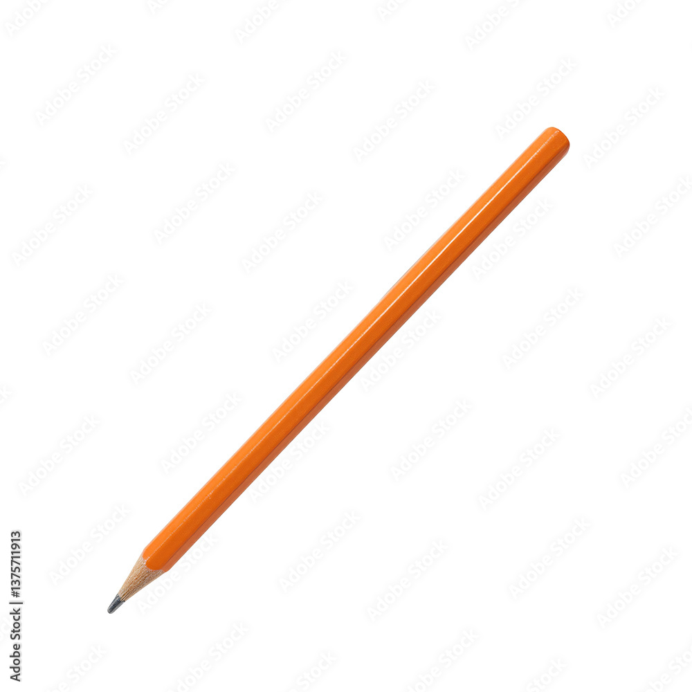 Vibrant tangerine pencil with glossy finish and sharp tip perfect for creative projects and art concepts Vibrant tangerine pencil with glossy finish and sharp tip perfect for creative projects and art concepts