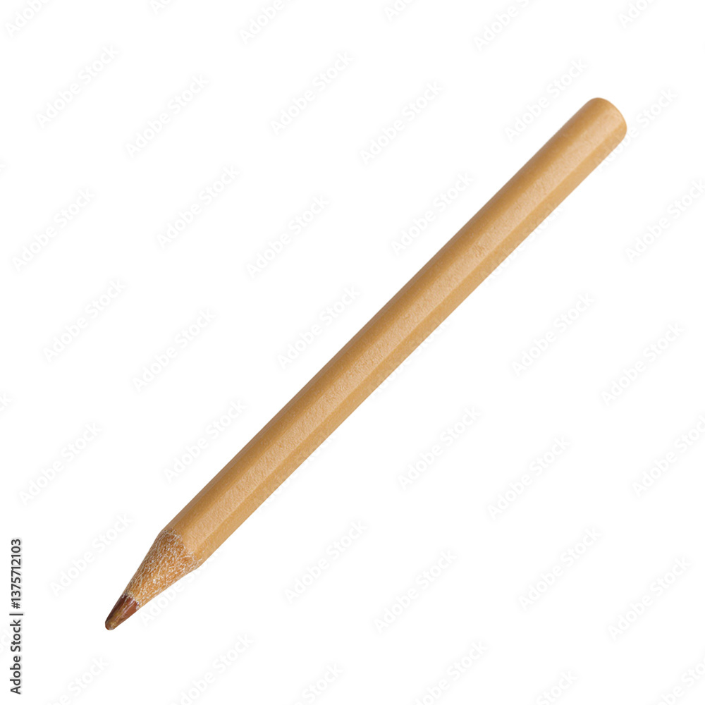 A minimalist beige pencil with a sharp tip perfect for creative projects and office work A minimalist beige pencil with a sharp tip perfect for creative projects and office work