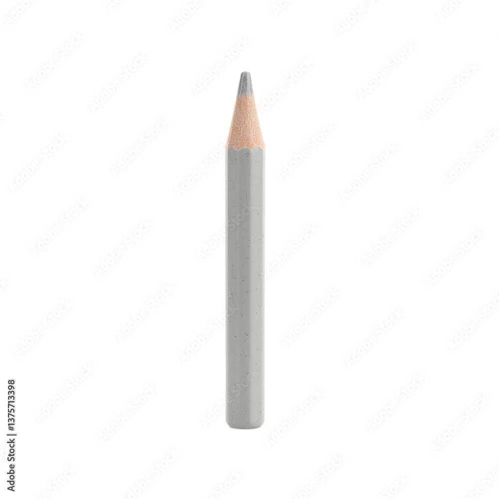 Sleek grey pencil with sharp tip on white background Perfect for design creativity and education concepts Sleek grey pencil with sharp tip on white background Perfect for design creativity and education concepts