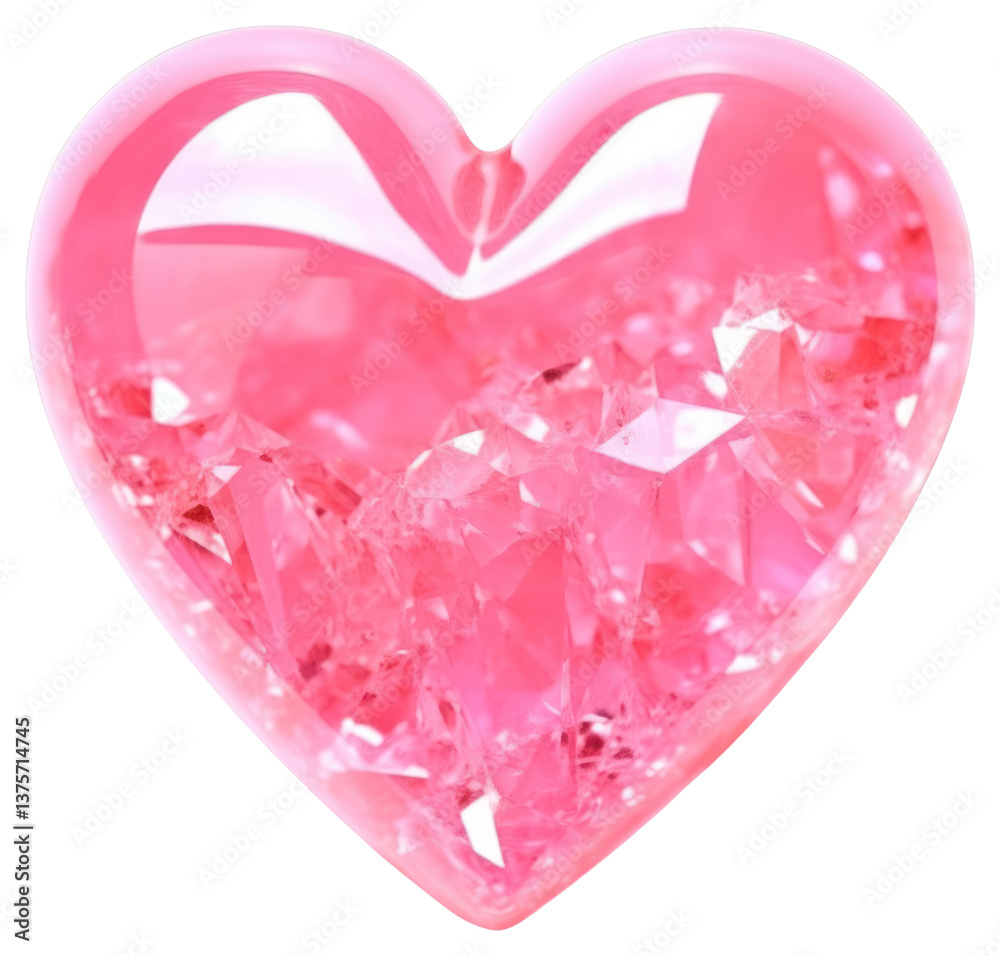 PNG Pink crystal heart gemstone