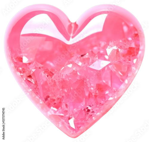 PNG Pink crystal heart gemstone