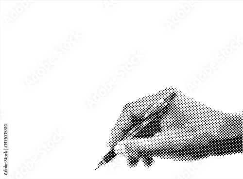 Pen in Hand pop art, Pen in Hand collage pop art