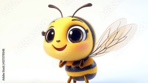 This vibrant and playful illustration of a cute bee character embodies joy and energy, appealing to a wide audience, especially children and those who enjoy whimsical art.