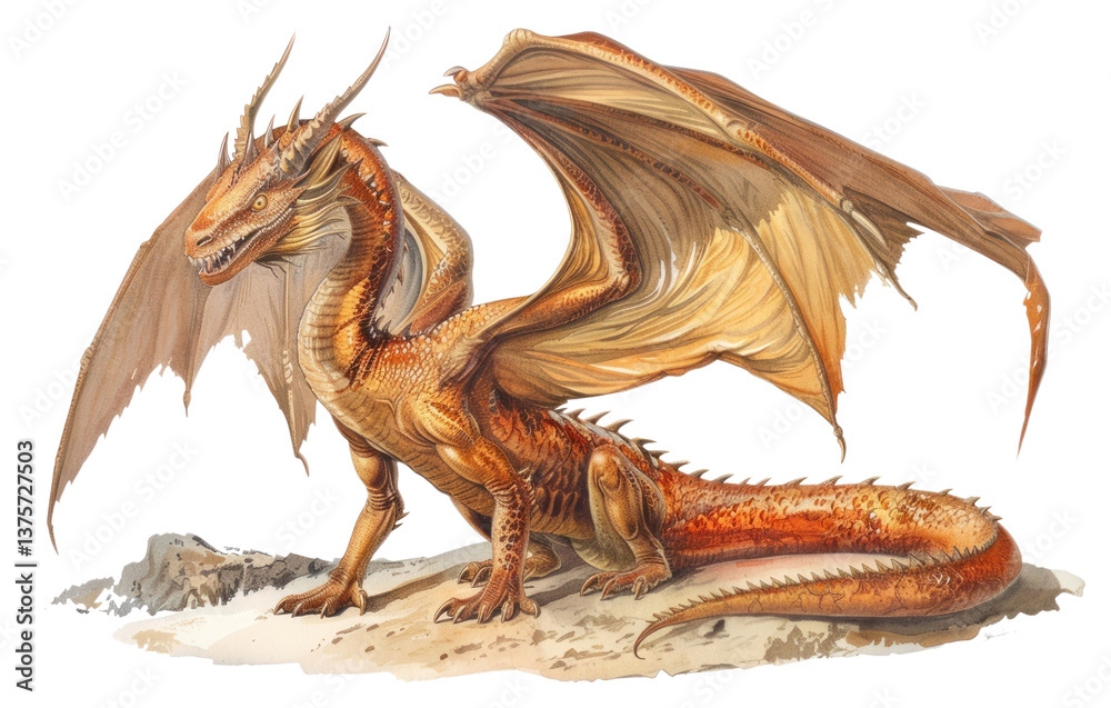 Obraz premium PNG Majestic dragon fantasy illustration