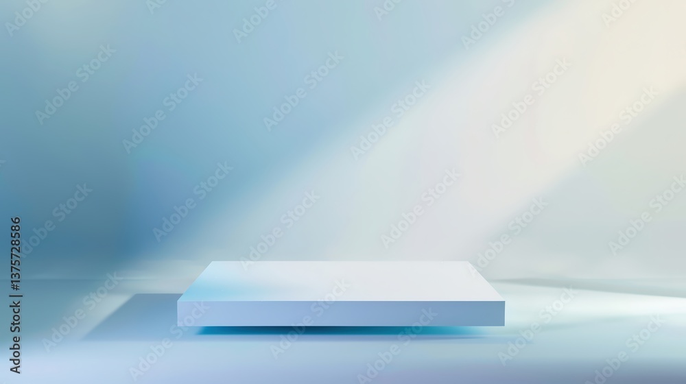 Minimalist floating platform on a soft background Minimalist floating platform on a soft background
