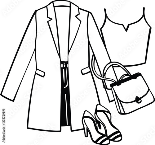 vector illustration of a set of clothes