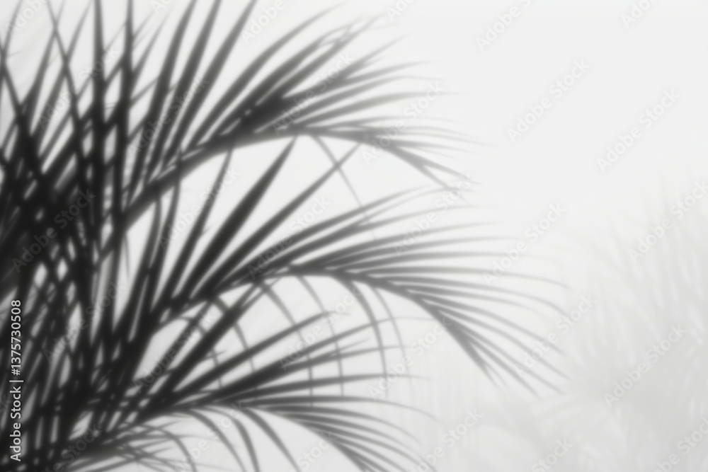 Fototapeta premium Silhouetted palm fronds in soft misty light
