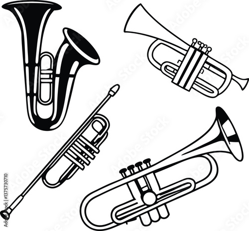 trumpet isolated on white