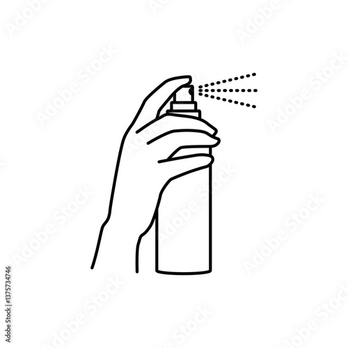 Spray in the hand linear icon editable stroke