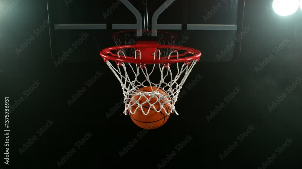 Super Slow Motion of Basketball Player Throwing the Ball and Hitting the Basket. Filmed on High Speed Cinema Camera, 1000fps. Camera in Motion. Speed Ramp Effect. Super Slow Motion of Basketball Player Throwing the Ball and Hitting the Basket. Filmed on High Speed Cinema Camera, 1000fps. Camera in Motion. Speed Ramp Effect.