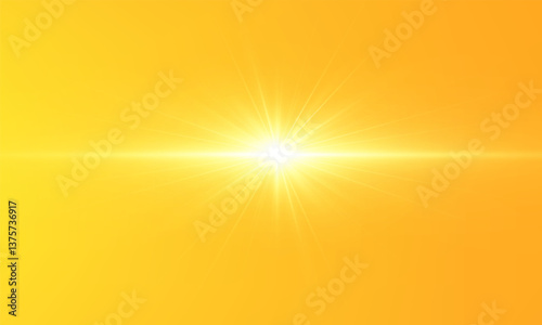  Warm sun on a yellow background. Leto.bliki solar rays