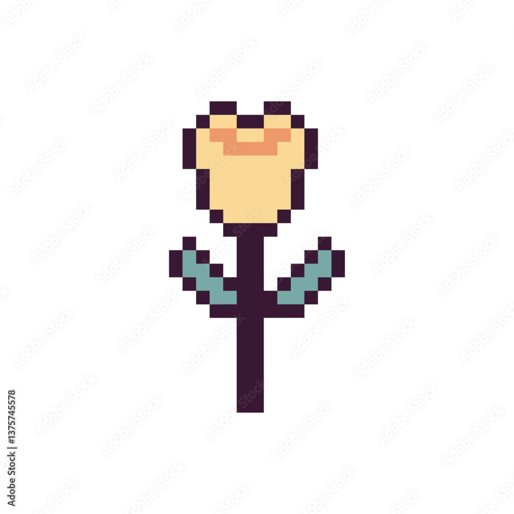 Obraz premium flower retro pretty pixel art