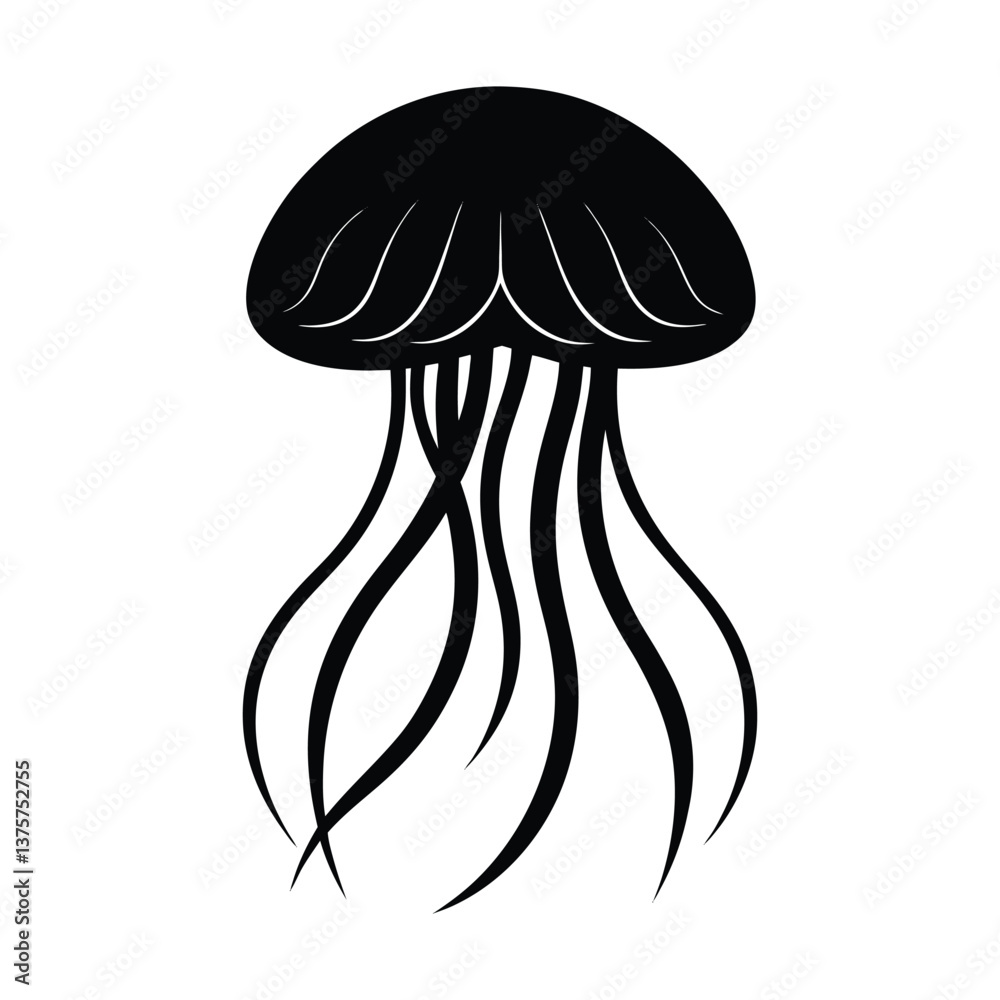 Jellyfish vector silhouette Jellyfish vector silhouette