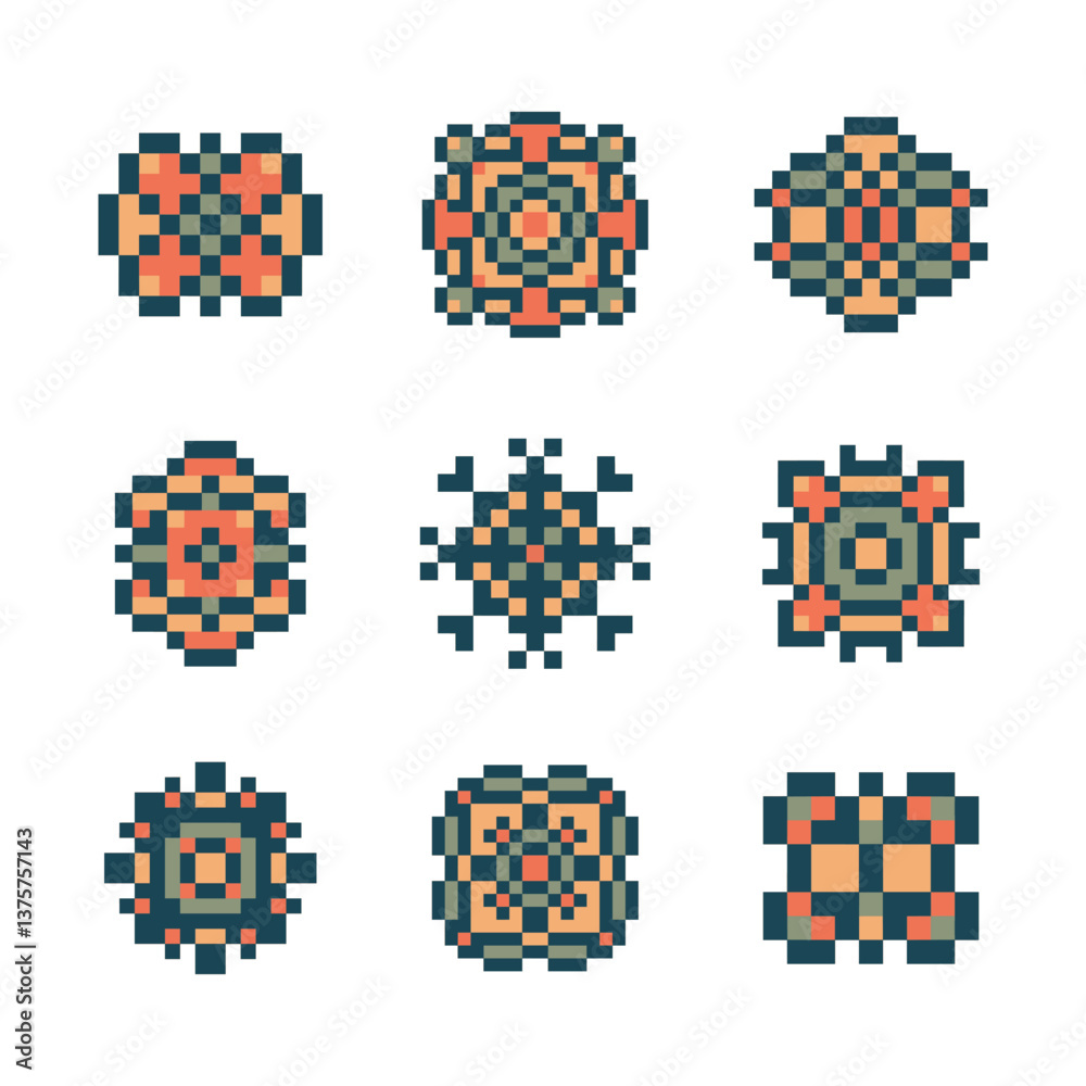 Fototapeta premium abstract shape retro pixel art