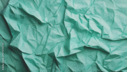 Wallpaper Mural Crumpled turquoise wrapping paper creating textured, grainy backdrop with intricate folds generating depth and visual dynamism Torontodigital.ca