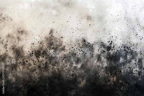 Obraz na płótnie Abstract texture with charcoal streaks and ash build up, creating dramatic contrast of dark and light tones. image evokes sense of depth and intrigue w salonie