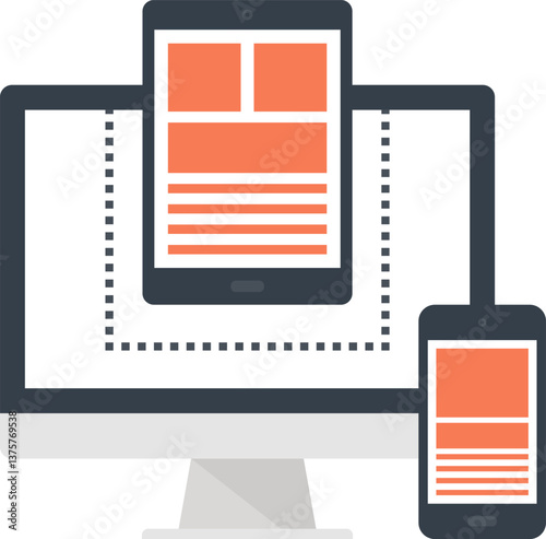 Adaptive Design flat web icon concept