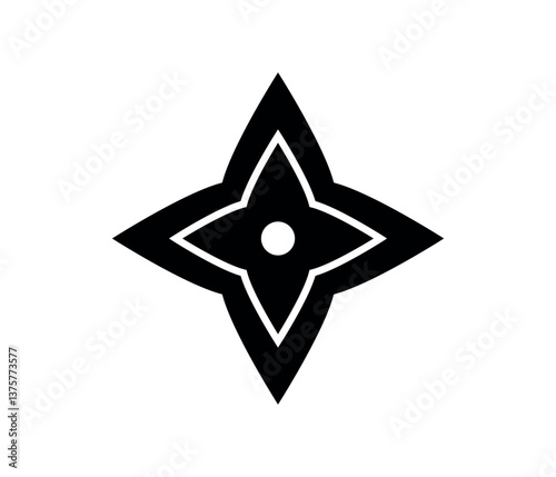 black star on white background