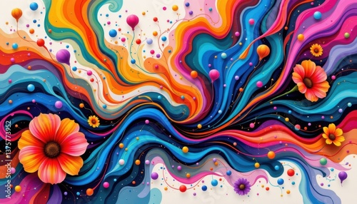 Surreal Ink Blooms Imagine ink blooming on a canvas, where each swirl of color creates vivid forms and patterns that evoke a sense of wonder.