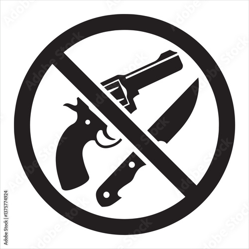 Weapons prohibited sign illustration