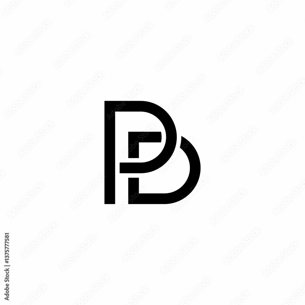 Initial bold logo design PD vector letter and black concept
Initial bold logo design PD vector letter and black concept