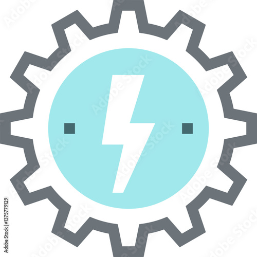 energy production flat line web icon concept