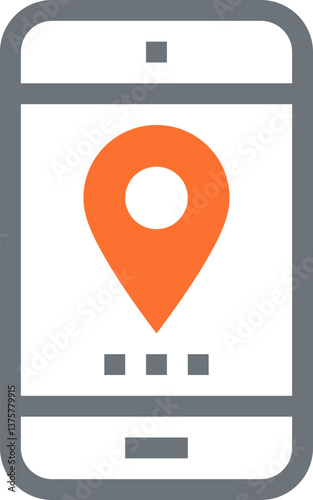 gps navigation flat line web icon concept
