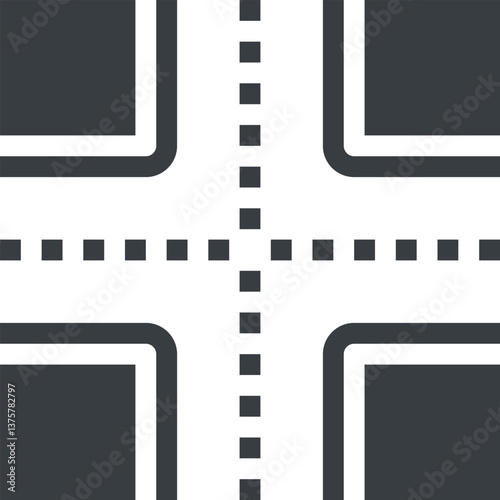crossroad flat line web icon concept