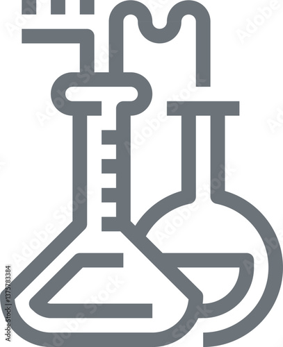 chemical reaction flat line web icon concept