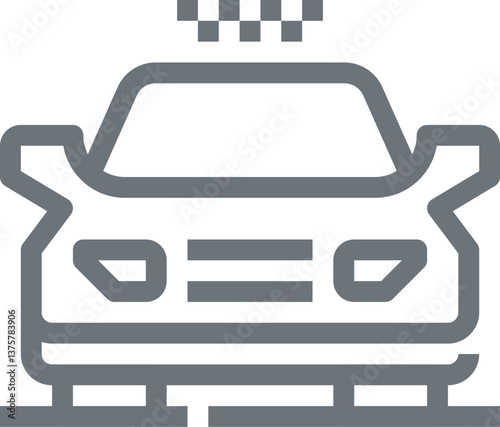 taxi service flat line web icon concept